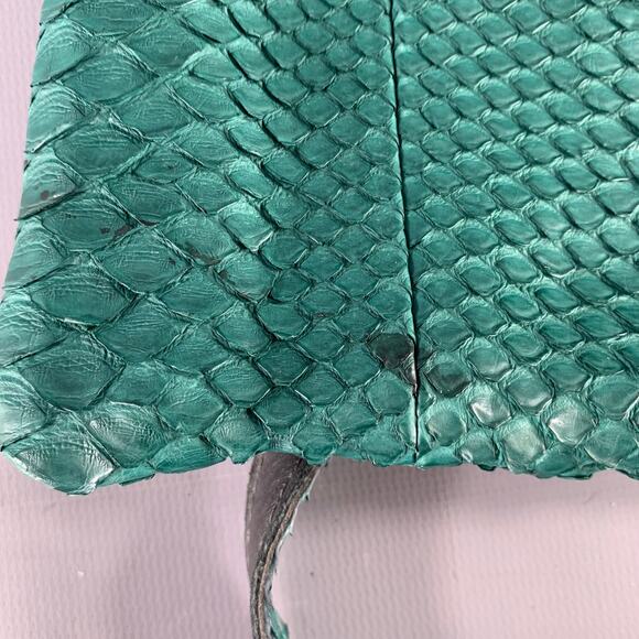 ELISABETH WEINSTOCK Green Snakeskin Leather Cross Body Handbag - Picture 7 of 7